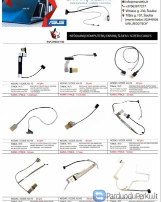 PIGIAUSIAI. ASUS nešiojamų kompiuterių ekranų šleifai