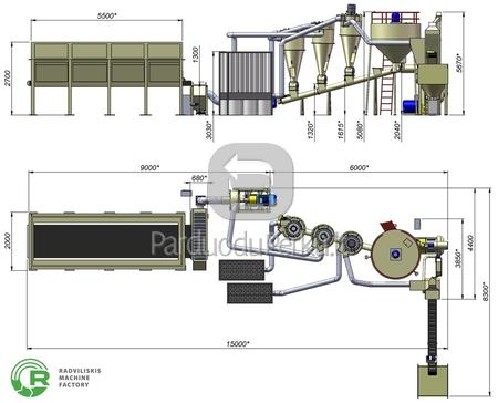 Pjuvenų, medienos granuliavimo linija