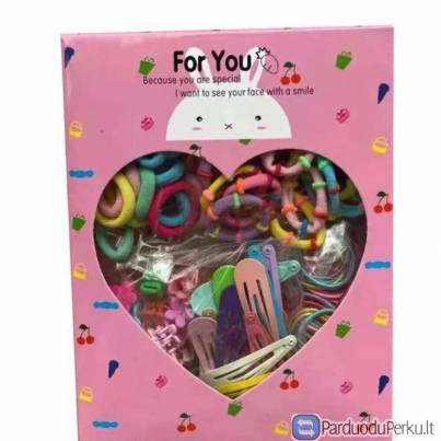 PLAUKŲ GUMYČIŲ IR SEGTUKŲ RINKINYS