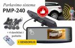 PMC-240 PARKAVIMO SISTEMA VEIDRODYJE 4.3" INTEGRUOTU EKRANU IR SENSORIKA