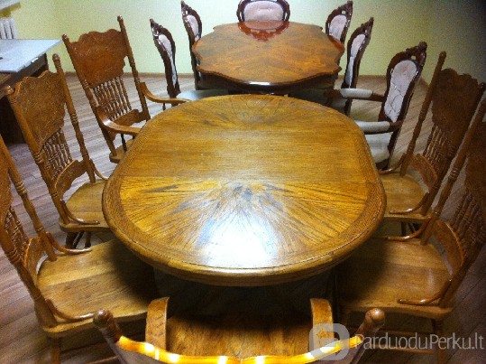 Prabangus stalo ir 6 kėdžių komplektas