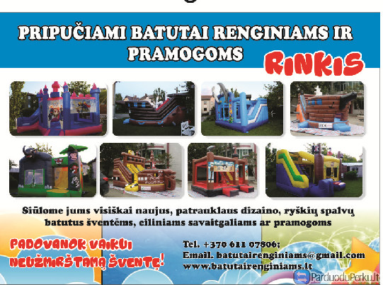 Pripučiamų batutų nuoma