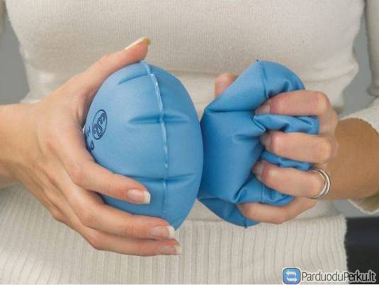 Pripučiamas rankų treniruoklis, apie 14 cm.