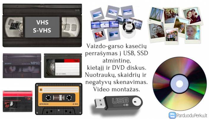 Profesionalus vaizdo kasečių perrašymas - montažas