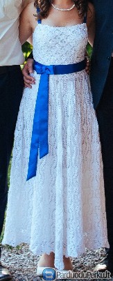 rankų darbo, nerta vestuvinė suknelė