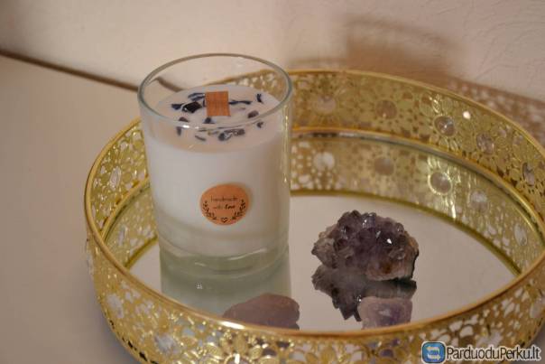 Rankų darbo sojų vaško žvakės