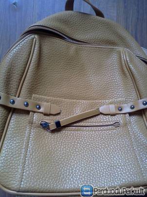 Rankinė-kuprinė garstyčių spalvos