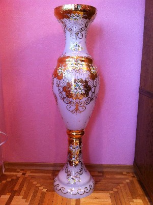 Ranku Darbo Auksuotos Stiklo Vazos