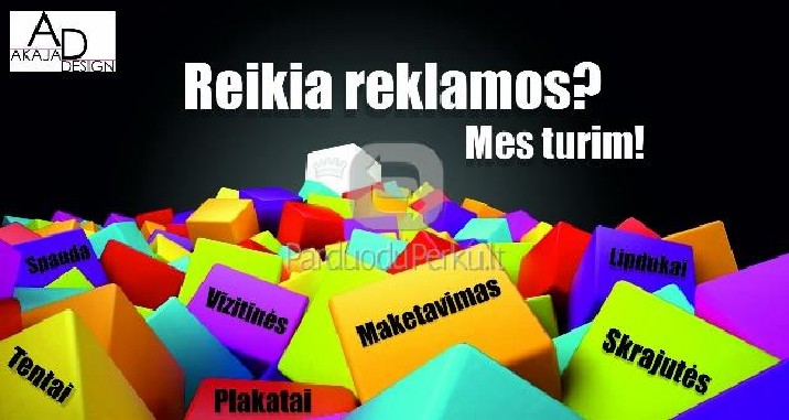 Reklama, maketavimas, vizitines, logotipai, skrajutes