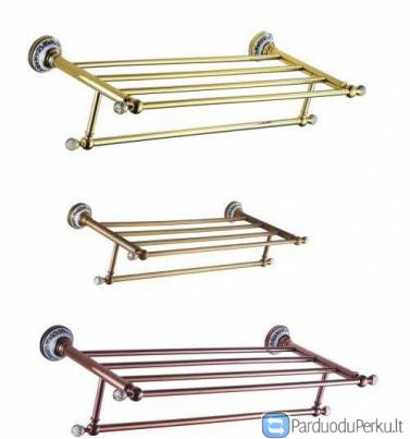 Retro, klasikinė, bronzinė lentyna