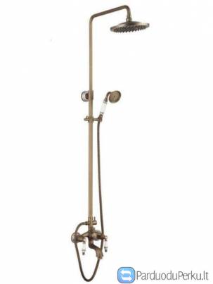 Retro, klasikinis, bronzinis dušo stovas