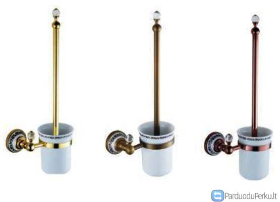 Retro, klasikinis, bronzinis, klozeto šepetys