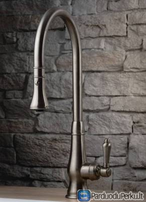 Retro, klasikinis, bronzinis, virtuvės maišytuvas