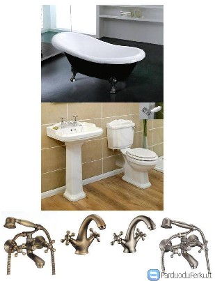 Retro, klasikinis  vonios kambario įrangos komplek