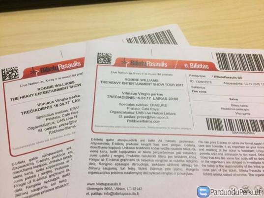 Robbie Williams bilietai