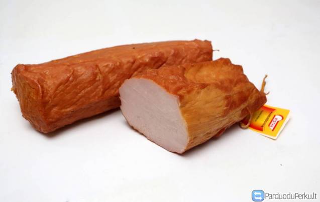 RŪKYTŲ MĖSOS GAMINIŲ PAKAVIMAS SU RUSŲ K.