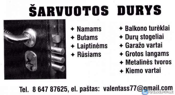 Šarvo durų , šarvuotu metalinių garažo vartų, kiemo vartų tvorų gamyba