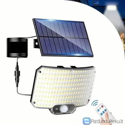 Saulės energ. 234 LED šviestuvas su judesio davikliu