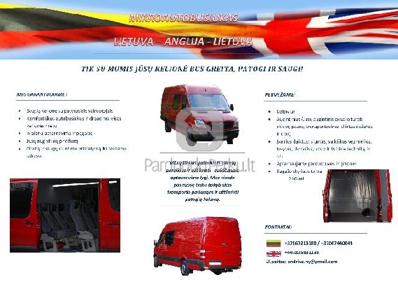 Sausio 17d vykstame į Angliją 867213180/ 867440844