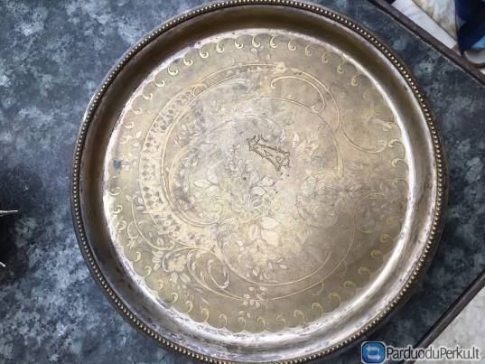 Senas padeklas, apie 80 m., bronza - sidabravimas