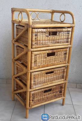 Senovinė antikvarinė Pinta su 4 stalčiais Etažerė