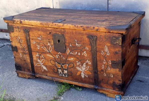 Senovinė Lietuviška 1859m Kraičių Skrynia