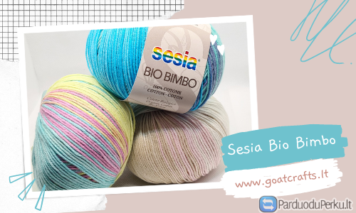 Sesia Bio Bimbo medvilnės siūlai iš Goatcrafts.lt
