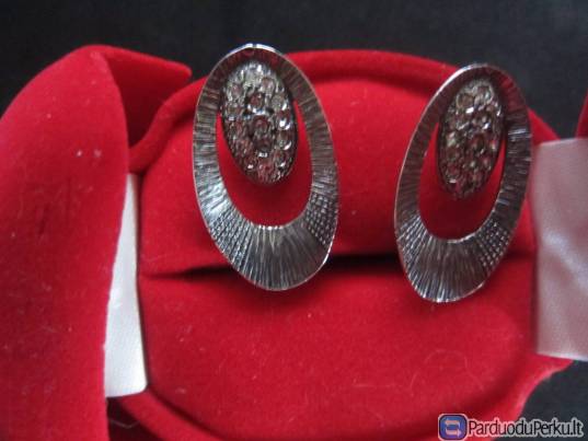 Sidabro auskarai su krištolo akmenukais