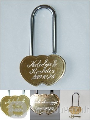 Vestuvėms, širdžių spynelės, graviruotos spynos su Jaunųjų v