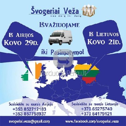 SIUNTINIŲ-KROVINIŲ GABENIMAS- LIETUVA-AIRIJA-LIETUVA