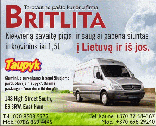 Siuntiniai Lietuva - Anglija