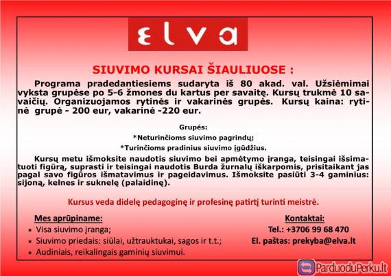 Siuvimo Kursai Šiauliuose