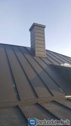 skardos lanstiniai. stogelis virs garazo