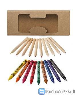 Spalvoti pieštukai su reklama