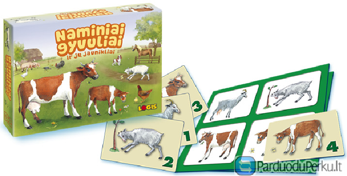 Stalo žaidimas Naminiai gyvuliai ir jų jaunikliai