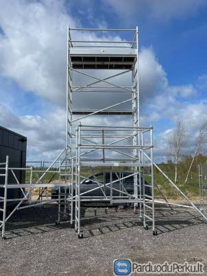 Statybiniai aliuminio bokšteliai – sandėlyje, pasiruošę darbui