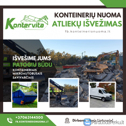 Statybinio konteinerio nuoma, šiukšlių išvežimas visoje Lietuvoje