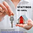 Statybos + apdaila IKI RAKTU. Projektavimas + leidimai. Visos paslaugos. Sklypai