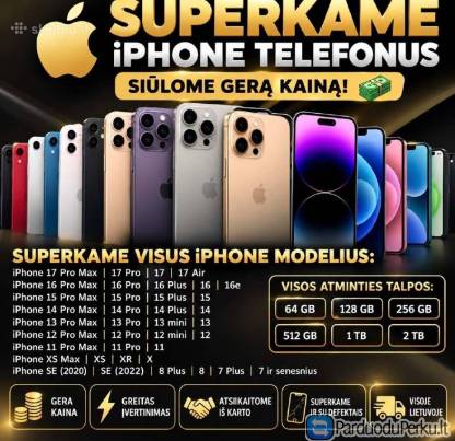 SUPERKAME APPLE iPHONE IR MACBOOK – SIŪLOME GERĄ KAINĄ!