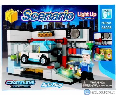 Šviečiantis konstruktorius "Automobilių servisas", 6+