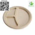 Take away plate disposable round sugarcane plate