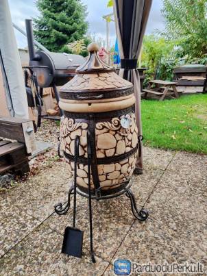 Tandoori 65L akmens krosnis | Grilio krosnis pagaminta iš ugniai atsparaus molio