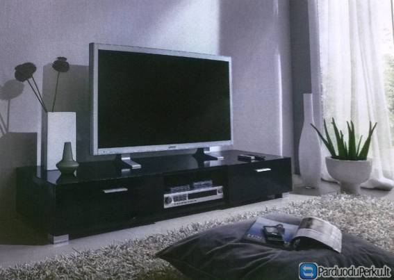 Televizoriaus spintelė Cube juodos spalvos.