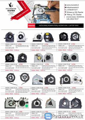 TOSHIBA nešiojamų kompiuterių aušintuvai / ventiliatoriai geriausia kaina Lietuvoje!