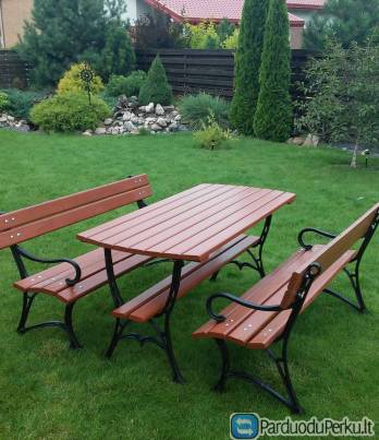 Tvirti, nauji, patogūs suolai, komplektai