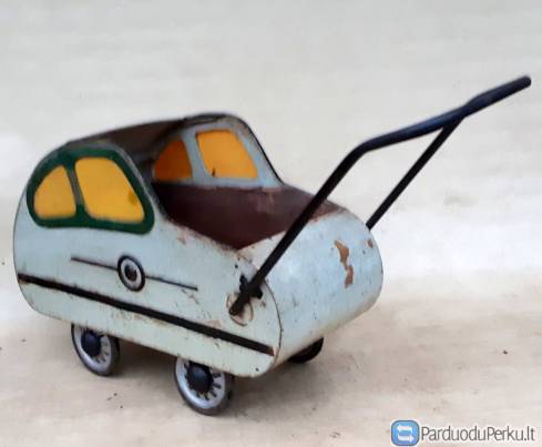 Unikalus senovinis vaik.medinis VEŽIMĖLIS