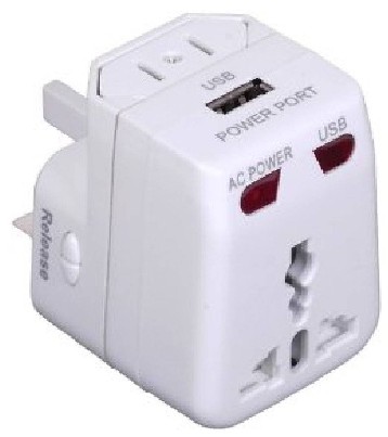 Universalus kelioninis adapteris įkrovėjas su USB jungtimi (