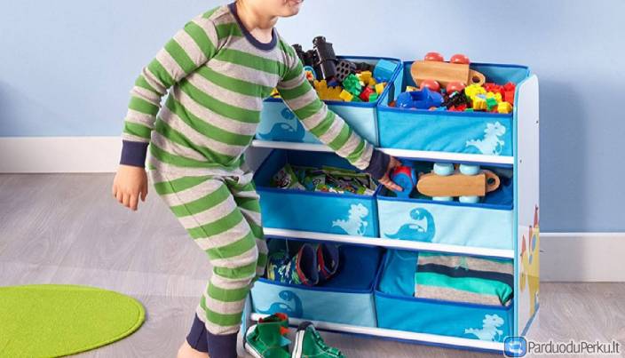 Vaikiška Lovytė Su Stalčiais + Komoda Dino