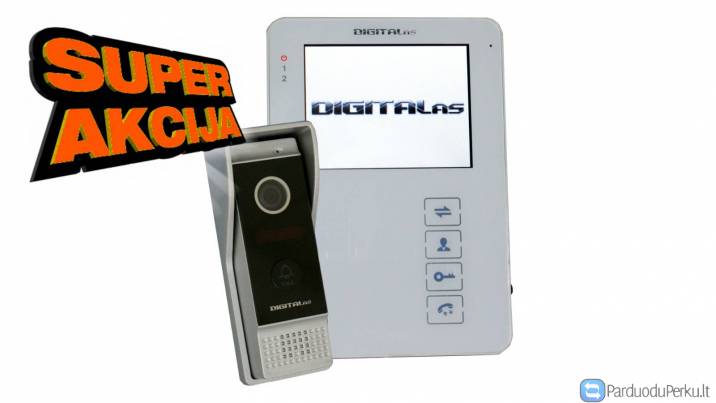 Vaizdo telefonspynės komplektas. Domofonas+monitorius