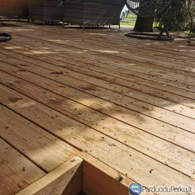 Vakuuminiu būdu impregnuota pušies terasa (ruda)